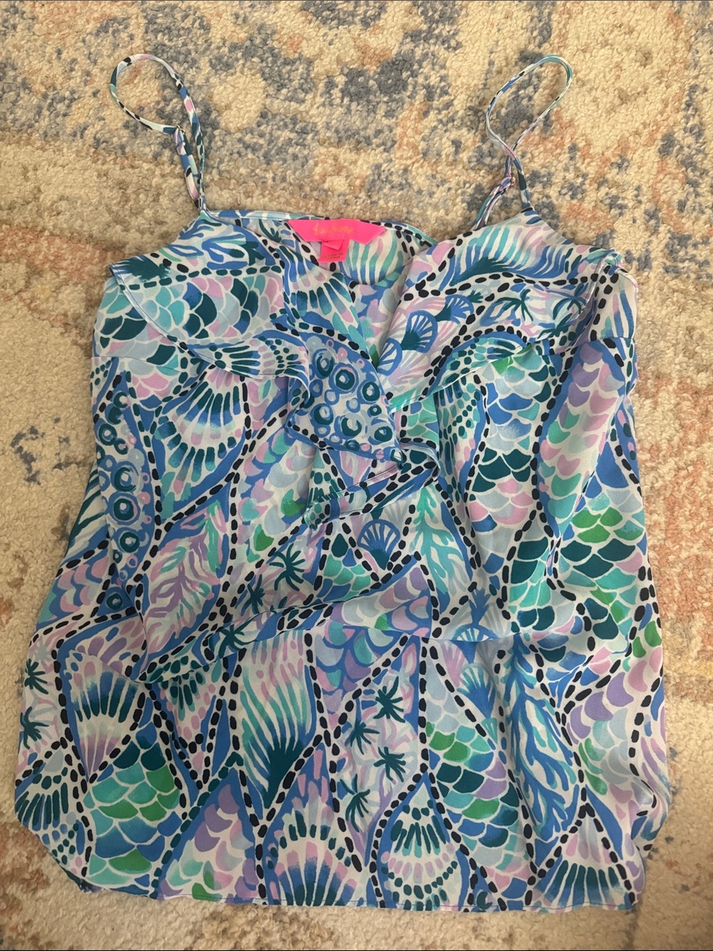 Lilly Pulitzer Multicolor Shell-Print Spaghetti Strap Camisole